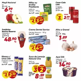 Tabloide Dia Página 1: Dia - massa c/ovos €3,29, Dia - sabores €14,90