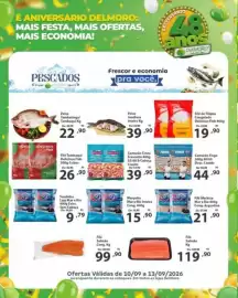 Catálogo Del Moro Supermercados semana 37 Página 4: Camarão Fisgo €44,90, Filé de Tilápia Congelado Delicious Fish €19,90