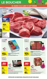 Catalogue Carrefour page 33: Charal Burger Charolais €4,25, SOCOPA Ultra Savoureux nature €10,80