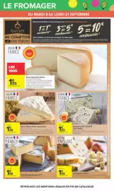 Catalogue Carrefour page 37: Roquefort A.O.P. SOCIETE €1,95, André Collet Brie de Meaux A.O.P. €1,49