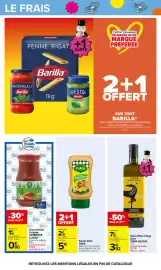 Catalogue Carrefour page 49: TERRA DELYSSA Huile d'Olive Vierge Extra €3,92, Barilla Penne Rigate €2,49