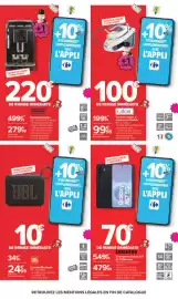 Catalogue Carrefour page 64: DeLonghi Expresso broyeur €279,99, JBL Enceinte Bluetooth €24,99