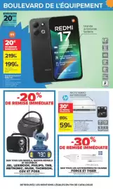 Catalogue Carrefour page 86: HP Imprimante multifonction €59,99, REDMI Smartphone Redmi 17 €199,99