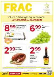 Frac gazetka tydzień 37 Strona 1: Jaja z wolnego wybiegu 10M Piwoda €8,99, Winogrono białe €6,99