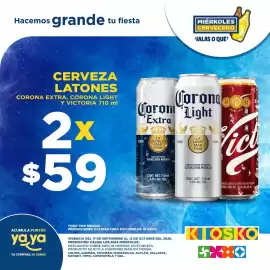 Catálogo Kiosko Página 1: Cerveza Latones Corona Extra, Corona Light y Victoria €59,00