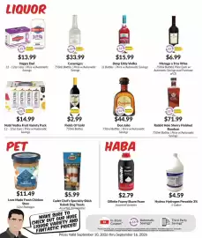Woodman's weekly ad week 37 Page 9: Rabbit Hole Sherry Finished Bourbon €71,99, Don Julio €44,99