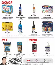 Woodman's weekly ad week 37 Page 9: Uv Vodka €9,99, Erath Pinot Noir €14,99