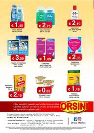 Volantino Orsini Market Pagina 12: Pannolini Pampers Sole e Luna €3,59, Carefree Maxi Long Plus Large €1,89