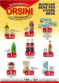 Volantino Orsini Market Pagina 1: Legumi Valfrutta €2,29, Coca Cola Classica - Zero €1,85