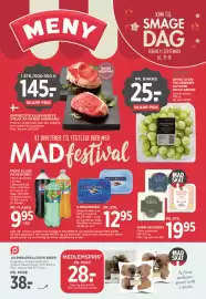MENY tilbudsavis uge 37 Side 1: PEPSI ELLER FAXE KONDI €9,95, JALM&B ØKOLOGISK BRØD €38,00