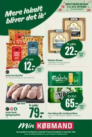 Min Købmand tilbudsavis uge 37 Side 1: Riberhus Skiveost €22,00, Gestus Ovn-Kartofler €12,00