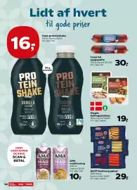 SuperBrugsen tilbudsavis Side 29: Coop hel spegepølse €30,00, Coop proteinshake €16,00