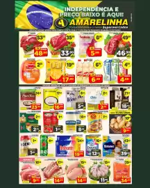 Catálogo Amarelinha Supermercados Página 1: Óleo de soya €6,39, Bacon em manta seara kg €34,90