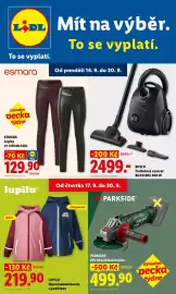 Lidl leták týden 38 Strana 1: BOSCH Podlahový vysavač BGDS2BAL 900 W €2.499,00, ESMARA Legíny ve vzhledu kůže €129,90