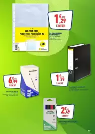 Catalogue Bureau Vallée page 11: 50 Stylos Bille €6,99, Bureau Vallée Marqueurs Effaçables €2,49
