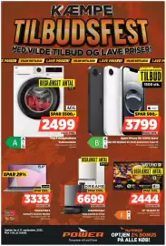 Power tilbudsavis uge 37 Side 1: Apple iPhone 16e 128GB, black €3.799,00, LG 50" 4K Smart TV €2.444,00