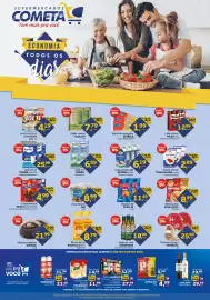 Encarte Cometa Supermercados Página 1: Leite condensado betânia €6,19, Feijão carioca kicaldo €7,79