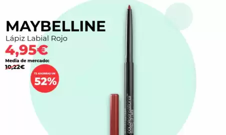 Catálogo PrimaPrix semana 37 Página 5: Maybelline Lápiz Labial Rojo €95,00