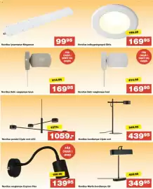 Bauhaus tilbudsavis uge 37 Side 17: Nordlux væglampe Explore Flex €139,95, Nordlux Merlin bordlampe G9 €349,95