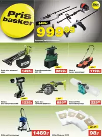 Bauhaus tilbudsavis uge 37 Side 5: Bosch kompostkværn AXT 25D €2.899,00, Ryobi akku løvblæser/-suger €1.495,00
