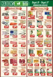Nations Fresh Foods flyer week 37 Page 1: Fresh Easy-Cook Beef Sandwich Steak €7,99, Patty King Beef Patties Series L €9,99