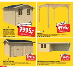 Jem & fix tilbudsavis uge 38 Side 16: Lasita Maja Redskabsrum Odin €13.995,00, Lasita Maja Bjælkehytte Ronja €7.995,00
