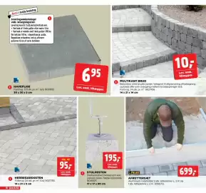 Jem & fix tilbudsavis uge 38 Side 18: RBR haveflise €6,95, RBR Stolpesten €195,00