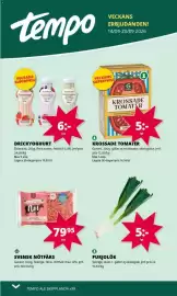 Tempo reklamblad vecka 38 Sida 1: Purjolök €5,00, Garant krossade tomater €5,00