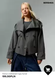 Bershka gazetka tydzień 37 Strona 6: Trencz z kołnierzem typu funnel Bershka €199,00