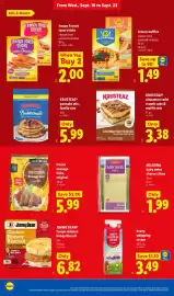 Lidl weekly ad week 38 Page 10: Lidl original sausage links €5,99, Krusteaz pancake mix €5,99
