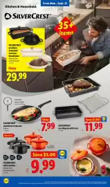 Lidl weekly ad week 38 Page 26: Silvercrest aluminum crepe pan €7,99, Silvercrest roasting pan with rack €11,99