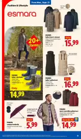 Lidl weekly ad week 38 Page 31: Esmara ladies' quilted vest €16,99, Esmara compact umbrella €5,99