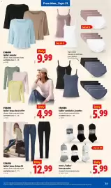 Lidl weekly ad week 38 Page 33: Esmara ladies' jeans skinny fit €12,99, Zone In low cut socks €5,99