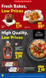 Lidl weekly ad week 38 Page 6: Blueberry muffin €1,59, Lidl preferred selection amber maple syrup €3,99