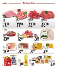Volantino Coop Pagina 4: AIA Salsicce Pollo, Tacchino e Suino €3,99, Scottona hamburger €13,90