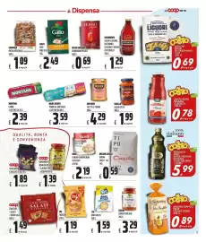 Volantino Coop Pagina 9: Farina tipo 0-00 Molino Casillo €0,59, Rosso Gargano pomodoro pelato €0,69