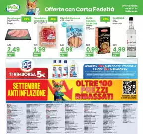 Volantino Prix Quality Pagina 21: Filetti di Merluzzo €4,99, Prosciutto Crudo Libra San Michele €1,99