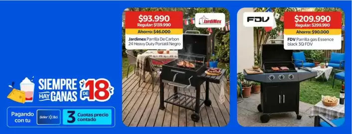 Catálogo Lider Página 2: Siempre hay ganas €18,00, Jardimex parrilla de carbon 24 heavy duty portatil negro €46.000,00