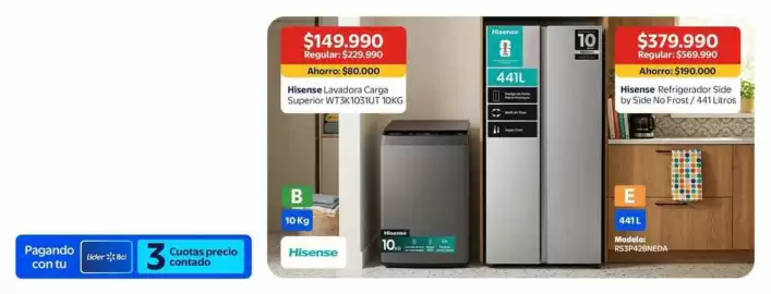 Catálogo Lider Página 4: Hisense - lavadora carga superior wt3k1031ut €80.000,00