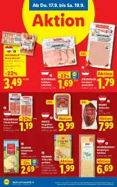 Lidl Flugblatt woche 38 Seite 10: WIESENTALER MINI BERNER WURSTE 100% FRAS TERREICH 10%MENTAL AUS OSTEORIC R RUCHE FRAUCHERT