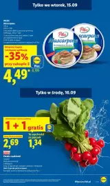Lidl gazetka Strona 11: Rzodkiewki polskie €1,34, Mascarpone Pilos €4,49