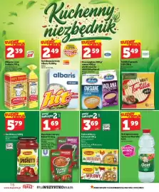Topaz gazetka tydzień 38 Strona 16: Kasza jaglana Melvit €2,59, Makaron Leon Kucharz €2,39