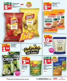 Topaz gazetka tydzień 38 Strona 33: Paluszki Lubella z sezamem €1,49, Chipsy Lay's paprykowe €5,99