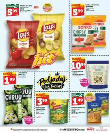 Topaz gazetka tydzień 38 Strona 37: Paluszki Lubella z sezamem €1,49, Chipsy Lay's paprykowe €5,99