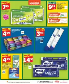 Topaz gazetka tydzień 38 Strona 41: Papier toaletowy Sensito rumiankowy €7,99, Chusteczki higieniczne Mola Big Box €4,99