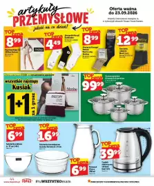 Topaz gazetka tydzień 38 Strona 44: Skarpetki Pesail Bamboleo €4,49, Salaterka żaroodporna wysoka Termica śr. 21 cm €16,99