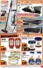 Norma Prospekt woche 39 Seite 13: Hausmacher Leberwurst €3,39, Heinz Tomato Ketchup €2,99