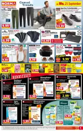 Norma Prospekt woche 39 Seite 5: Jiline Feinripp-Achselhemd €9,99, Sportive Freizeitschuhe NANGAPARBAT €19,99