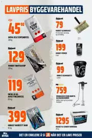 Obs Bygg kundeavis Side 25: ROBUST BLANDEBØTTE €99,00, INFRA 20 KG AVRETTINGSMASSE €119,00