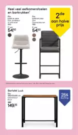 Leen Bakker folder Pagina 7: Bartafel Luuk €149,25, Barkruk Lizzy €54,50